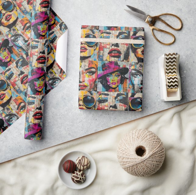 Papel De Presente Papel de enrolamento de pop Art (Artesanato)