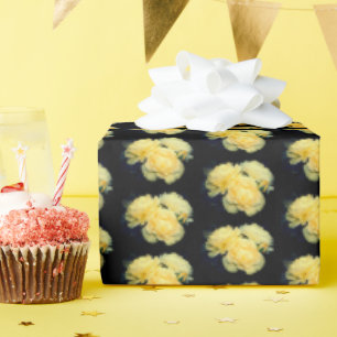 Papel De Presente Papel de enrolamento de Rosas Dourados