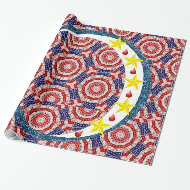 Papel De Presente Papel de enrolamento do 4 de julho (Desenrolado)