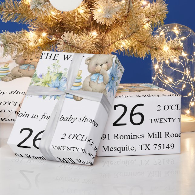 Papel De Presente Papel de enrolamento do Chá de fraldas do Urso de  (Feriados)