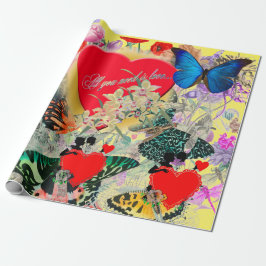 Papel De Presente Papel de enrolamento do dia de os namorados