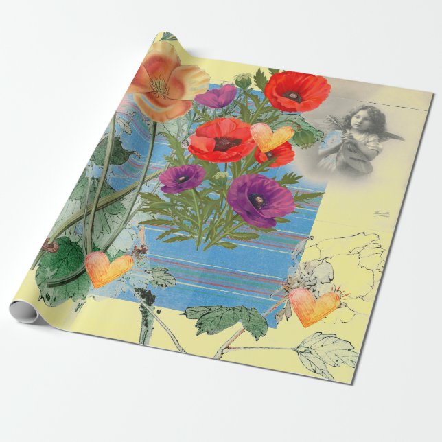 Papel De Presente Papel de enrolamento do dia de os namorados (Desenrolado)