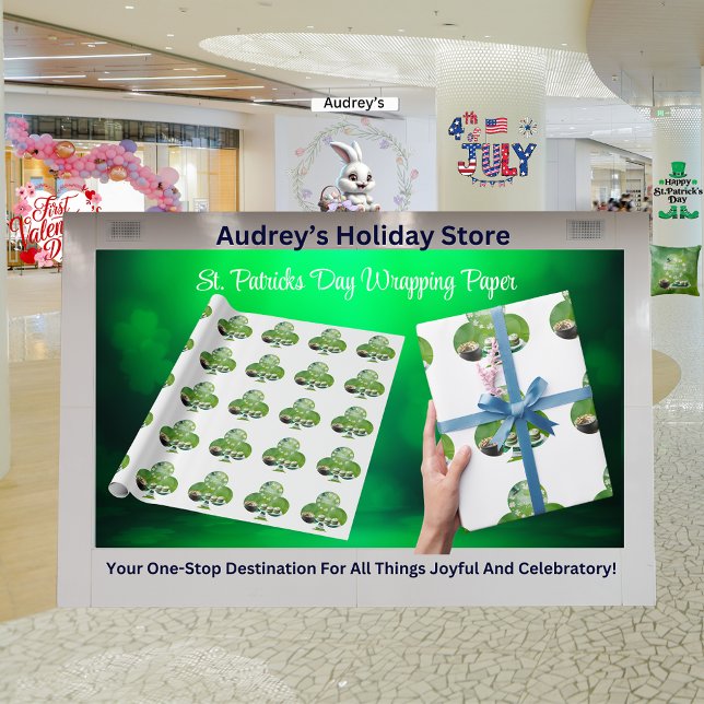 Papel De Presente Papel de enrolamento do Dia de São Patrício (Criador carregado)