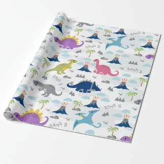 Papel De Presente Papel de enrolamento do dinossauro - Dinossauros C