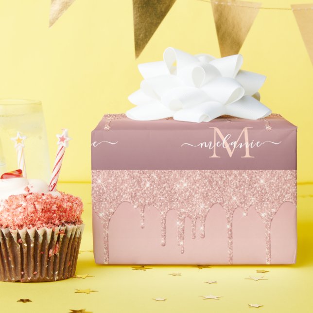 Papel De Presente Papel de enrolamento do nome da letra da rosa Dour (Festa de aniversário)