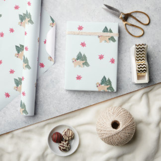 Papel De Presente Papel de enrolamento do ouro Retriever