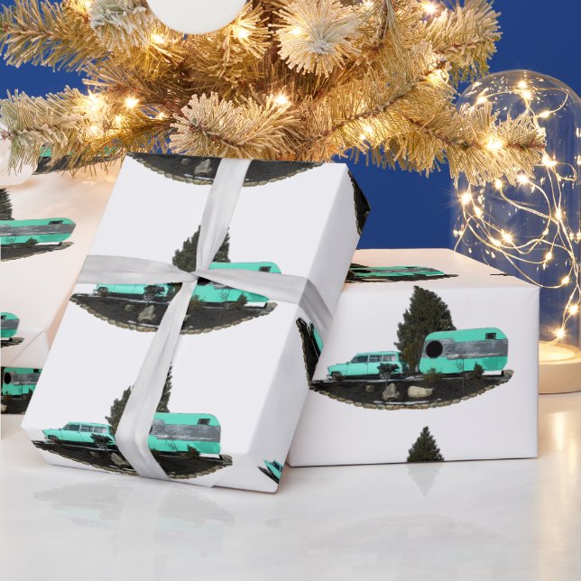 Papel De Presente Papel de enrolamento do Retro Camping Car (Feriados)