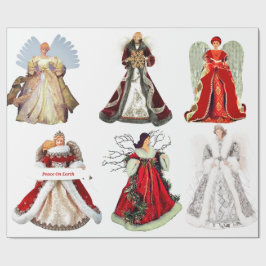 Papel De Presente Papel de enrolamento dos anjos de Natal