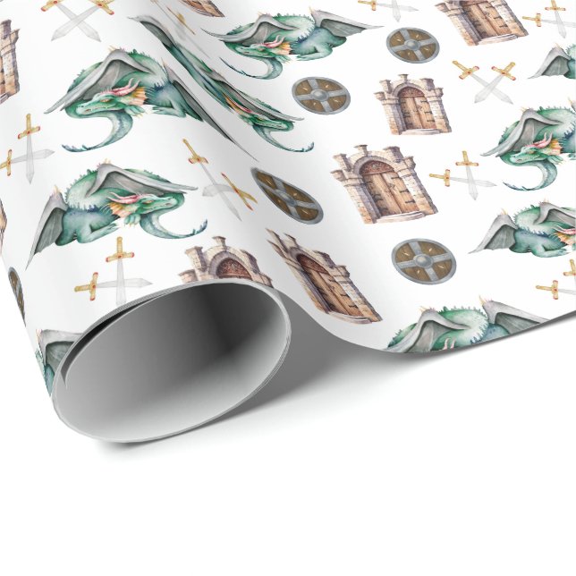 Papel De Presente Papel de enrolamento dos dragões de dormir (Ponta do rolo)