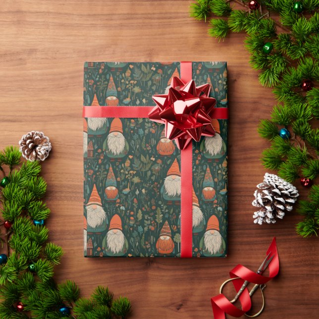 Papel De Presente Papel de enrolamento dos gnomos (Presente de Natal)
