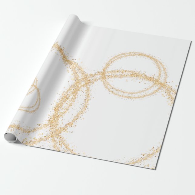 Papel De Presente Papel de enrolamento Dourado | Casamentos Luxuosos (Desenrolado)