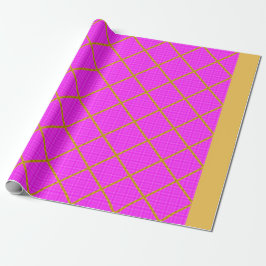 Papel De Presente Papel de enrolamento Dourado e roxo