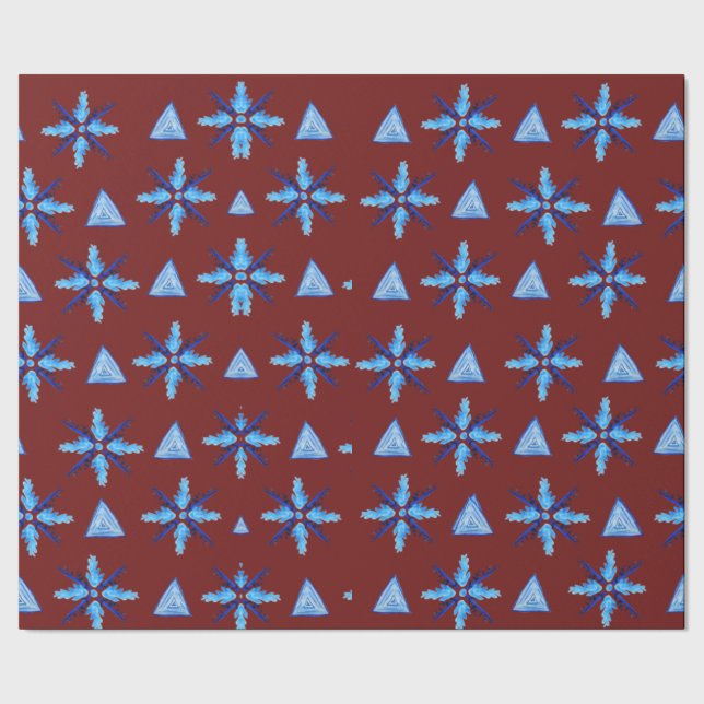 Papel De Presente Papel de enrolamento em flocos de neve (Barra)