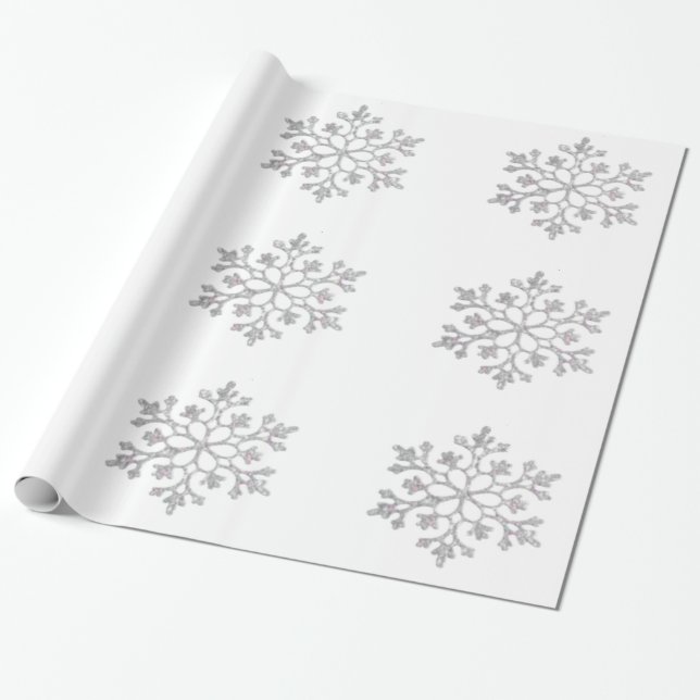 Papel De Presente Papel de enrolamento em flocos de neve (Desenrolado)