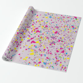 Papel De Presente Papel de enrolamento em roxo de Confetti