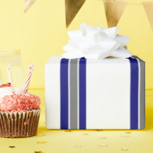 Papel De Presente Papel de enrolamento em tiras de Cinza e azul ultr