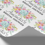 Papel De Presente Papel de enrolamento flexível do Chá de panela per<br><div class="desc">Adicione um toque de elegância e encanto pessoal aos presentes do seu chá de panela com nosso Papel de ondulação flexível rosa-rosa do Chá de panela personalizado. Este belo papel de embrulho é projetado para celebrar a alegre ocasião de um chá de panela, apresentando delicados padrões florais em lindos tons...</div>