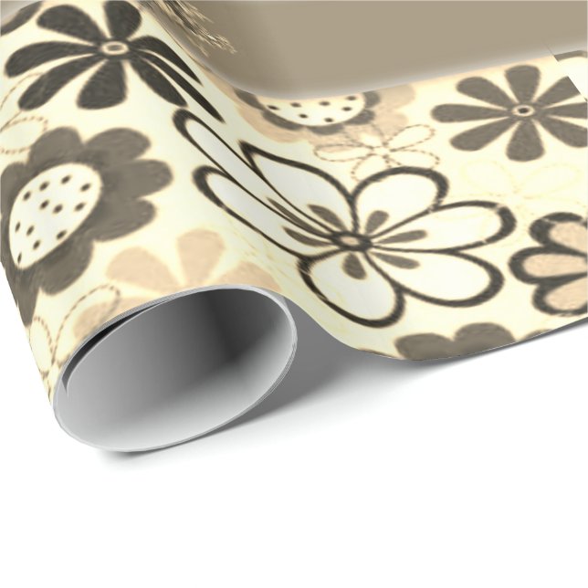 Papel De Presente Papel de enrolamento Girassol (Ponta do rolo)