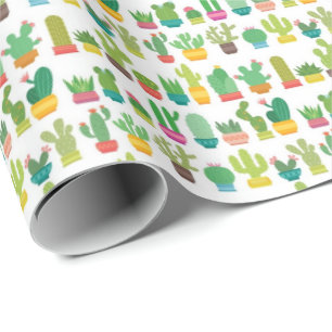 Papel De Presente Papel de enrolamento - Muitos cactus