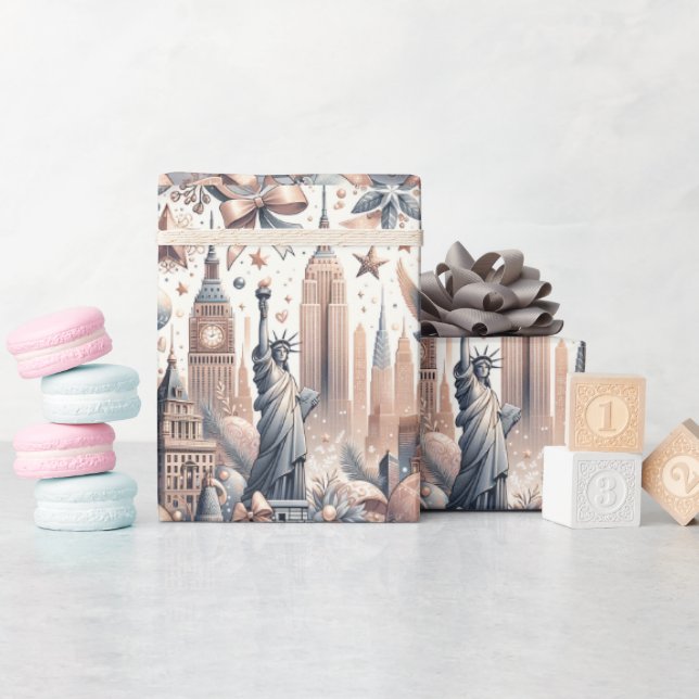 Papel De Presente Papel de enrolamento Nova Iorque (Chá de bebê)