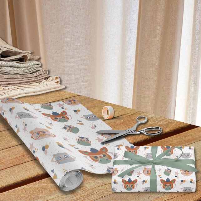 Papel De Presente Papel de enrolamento para Fazenda de animais (Farm Animal Birthday Wrapping Paper Donkey Cow Cat Pig Pattern)