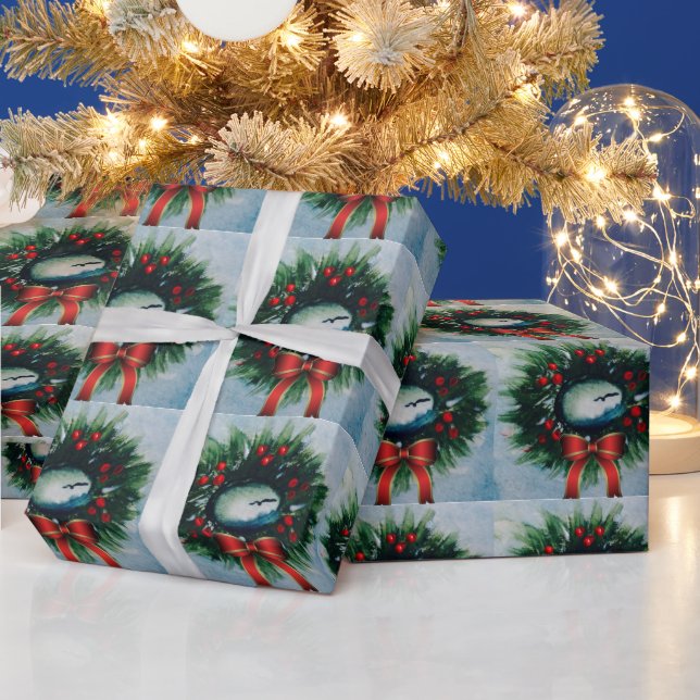 Papel De Presente Papel de enrolamento para saudações de gaivota (Feriados)