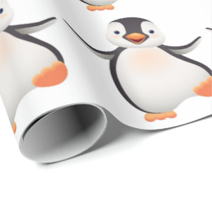 Papel De Presente Papel de enrolamento - Pinguim bebê