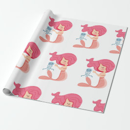 Papel De Presente Papel de enrolamento pirata da Mermaid Party