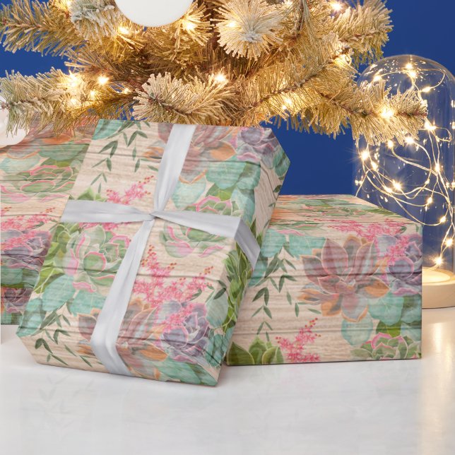 Papel De Presente Papel de enrolamento popular moderno de madeira fl (Feriados)