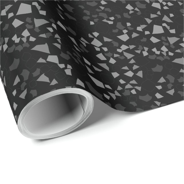 Papel De Presente Papel de enrolamento preto simples moderno (Ponta do rolo)