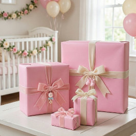 Papel De Presente Papel de enrolamento rosa do Pastel - Enrolamento 