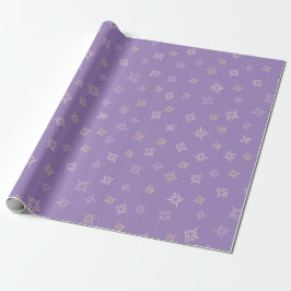 Papel De Presente Papel de enrolamento roxo com estrelas rosa estili