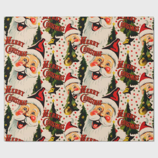 Papel De Presente Papel de enrolamento Santas, Rindo na Vintagem Ret