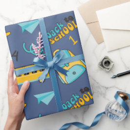 Papel De Presente Papel de enrolamento sem costura: Ônibus escolar, 