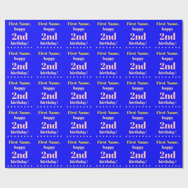 Papel De Presente Papel de enrolamento simples do segundo aniversári (Aberto)