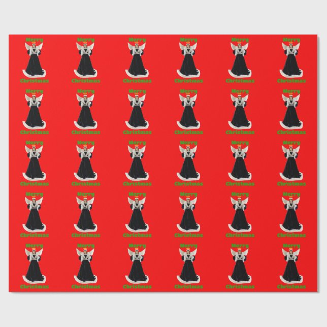 Papel De Presente Papel de enrolamento vermelho do anjo veludo preto (Aberto)