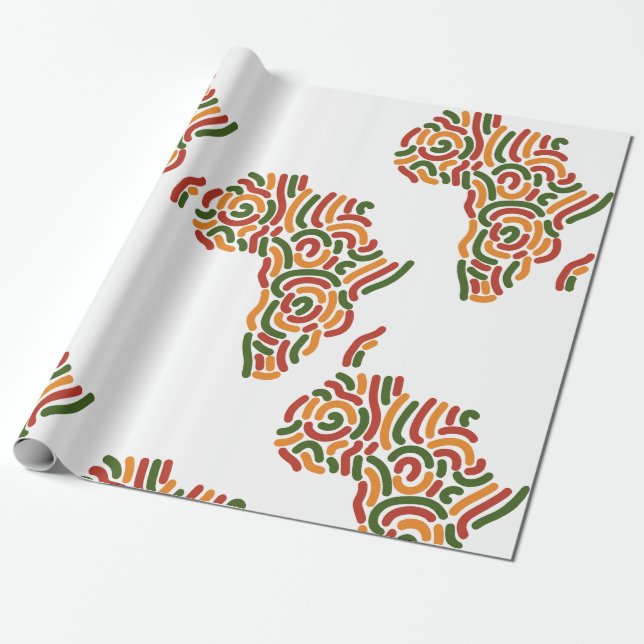 Papel De Presente Papel de enrolamento vibrante inspirado na África (Desenrolado)