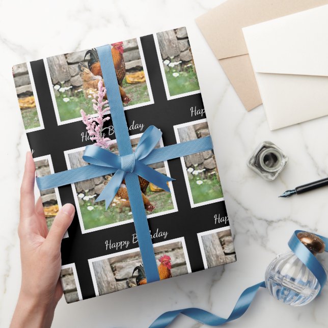 Papel De Presente Papel de enrolar de aniversário / Galinhas de galh (Presentear)