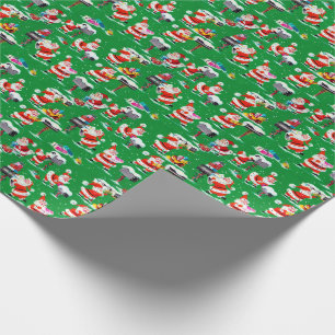 Papel De Presente Papel de envolvimento antigo do Natal de Papai