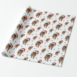 Papel De Presente Papel de envolvimento bonito do Natal do Pug