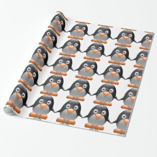 Papel De Presente Papel de envolvimento bonito do pinguim