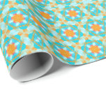Papel De Presente Papel de envolvimento cor-de-rosa de turquesa do<br><div class="desc">o papel de envolvimento customizável para todo o artesanato e decoração usa incluir envolvendo presentes!  Hexágonos geométricos na turquesa e esquema de cores alaranjado no fundo claro,  papel de envolvimento.</div>