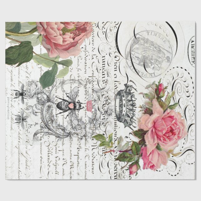 Papel De Presente Papel de envolvimento da abelha de rainha (Aberto)