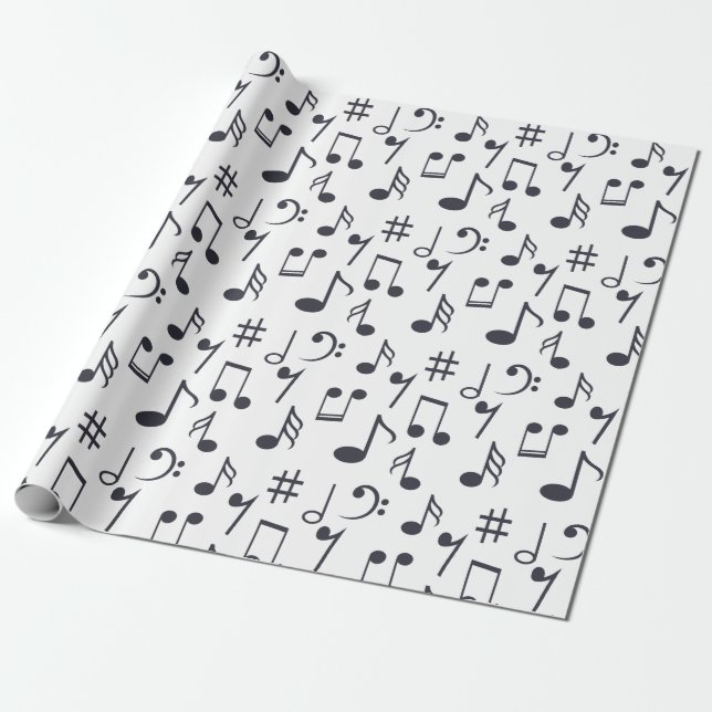 Papel De Presente Papel de envolvimento da nota da música (Desenrolado)