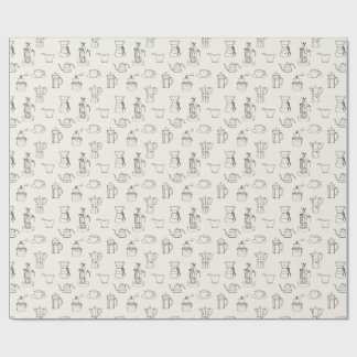 Papel De Presente Papel de envolvimento da parafernália do café