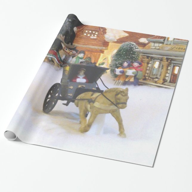 PAPEL DE PRESENTE "PAPEL DE ENVOLVIMENTO DA VILA ANTIQUADO DO NATAL" (Desenrolado)