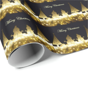 Papel De Presente Papel de envolvimento das luzes e dos bonecos de