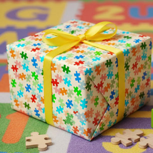 Papel De Presente Papel de envolvimento das partes do quebra-cabeça