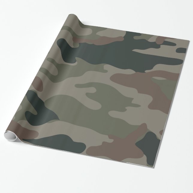 Papel De Presente Papel de envolvimento de Camo da caça (Desenrolado)
