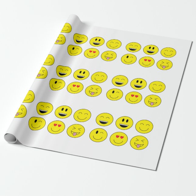 Papel De Presente Papel de envolvimento de Emoji (Desenrolado)
